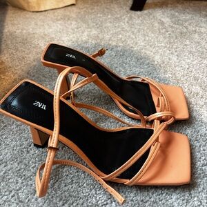 Zara Strappy Orange Heels